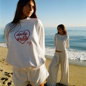 Daily Drills Limited Edition Valentines Day Drop! Grey Mockneck heart set- XS/S!